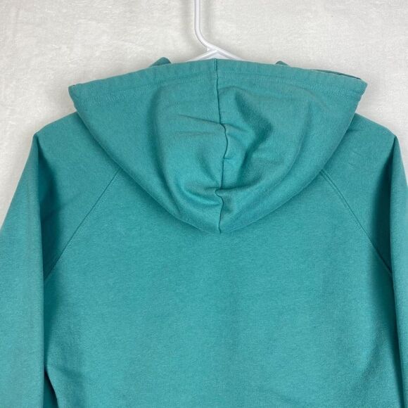 The North Face Sweater Womens Small Green Logo Hooded Sweatshirt Long Sleeve - Picture 4 of 8